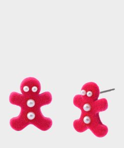 GINGERBREAD STUD EARRINGS PINK