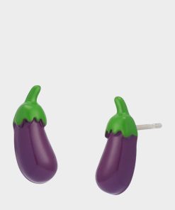 EGGPLANT STUD EARRINGS PURPLE