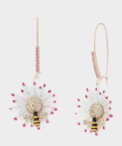 FLOWER BEE EARRINGS WHITE