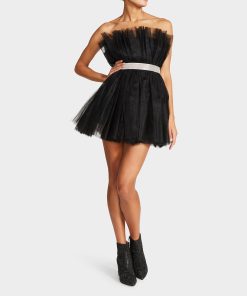 SHOWSTOPPER TULLE MINI DRESS BLACK