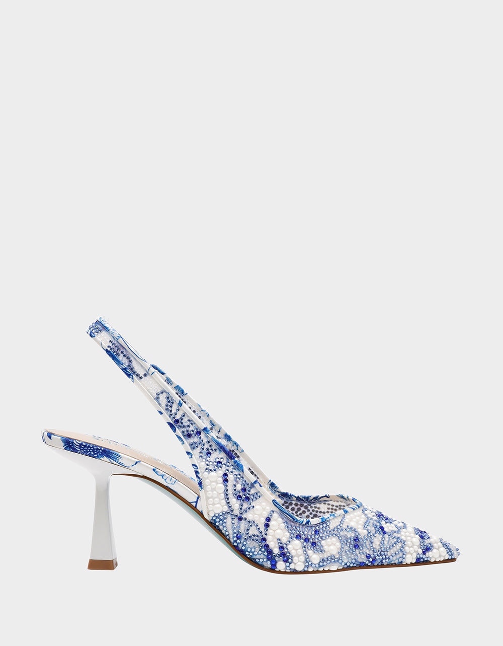 CLARK HEELS WHITE/BLUE FLORAL