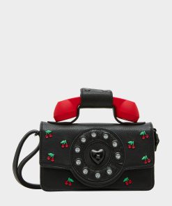 KITSCH CHERRY MINI PHONE BAG RED BLACK | RE:LUV