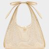 BOW MINI MESH TOTE GOLD